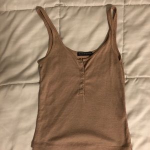 Pink button down brandy Melville tank top